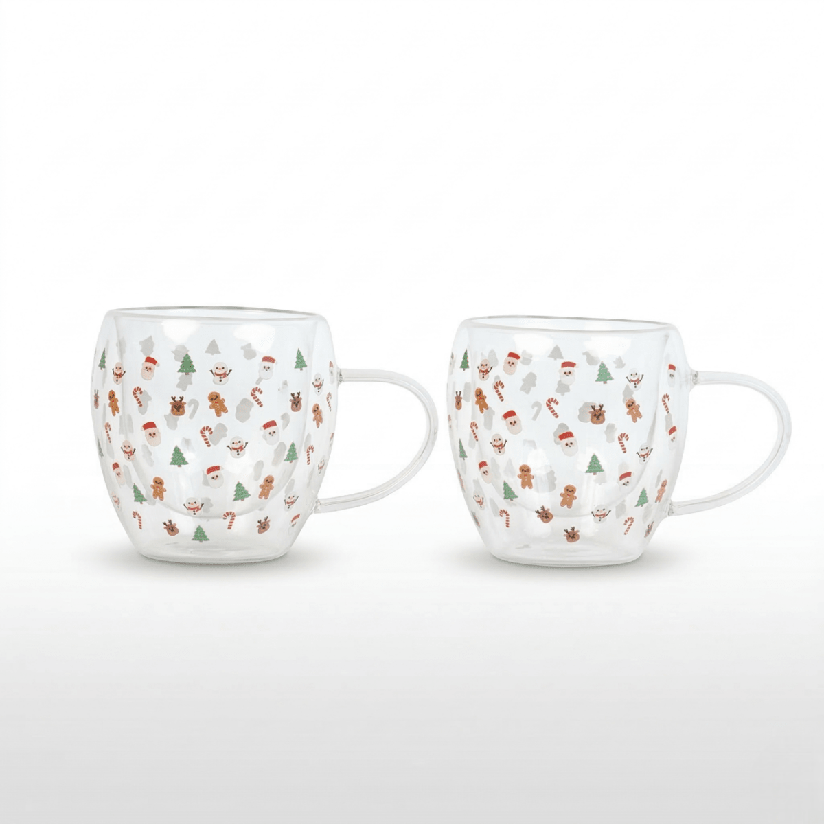 Set-2 Santa with Minis -Double Wall Glass Mug - Memories Insite